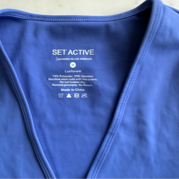 Set Active - Periwinkle Wrap Top - Picture 2 of 3